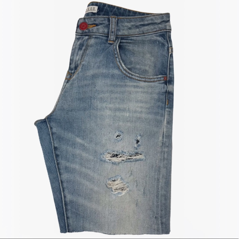 Zara Basic Premium Crafted Distressed Jean Shorts… - image 7